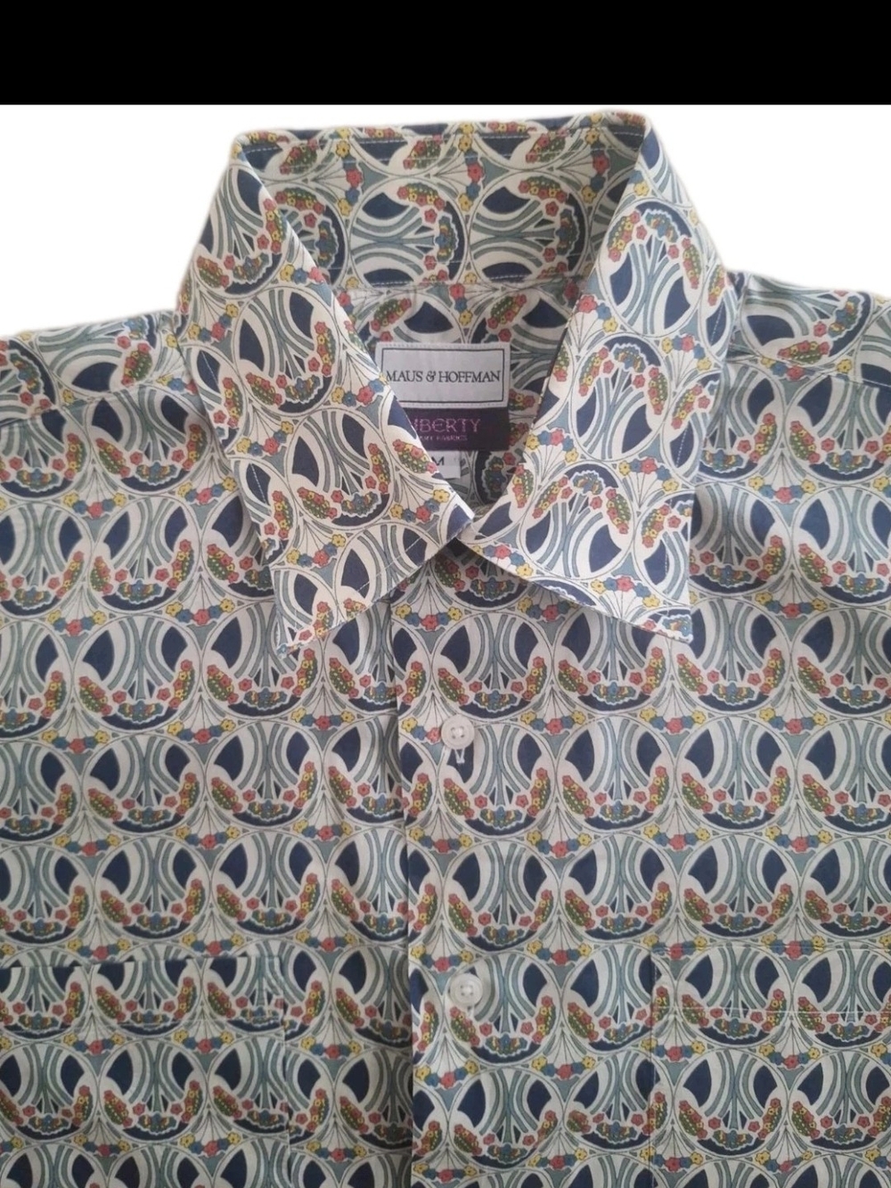 Maus & Hoffman Liberty Fabric Shirt Mens M Floral Multicolor Button Up USA